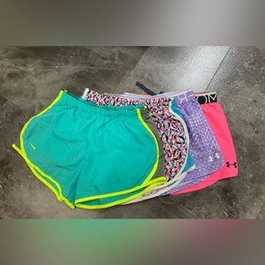 Lot of Under Armor and Nike Girls Athletic Shorts
